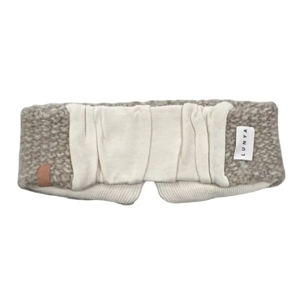 LUNYA Light Grey Wool Alpaca Knit Padded Sleep Eye Mask One Size